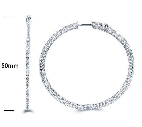 SE14718, Ladies' Moissanite Ring, S925, Rhodium Plated, White, 9.76g