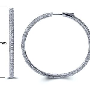 SE15281, Ladies' Moissanite Earring, S925, Rhodium Plated, White, 13.35g