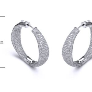 SE26648, Ladies' Moissanite Earring, S925, Rhodium Plated, White, 22.93g