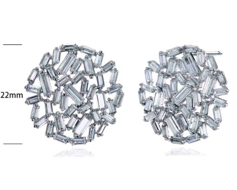 SE14867, Ladies' Moissanite Ring, S925, Rhodium Plated, White, 7.46g