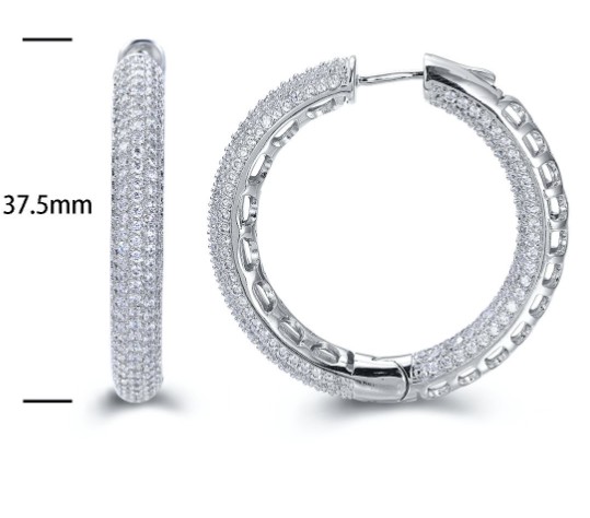 SE15268, Ladies' Moissanite Ring, S925, Rhodium Plated, White, 19.11g