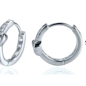 SE03612, Ladies' Moissanite Earring, S925, Rhodium Plated, White, 2.9g