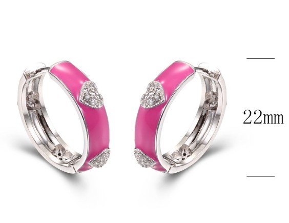 SE28108, Ladies' Moissanite Earring, S925, Rhodium Plated, White, 6.45g