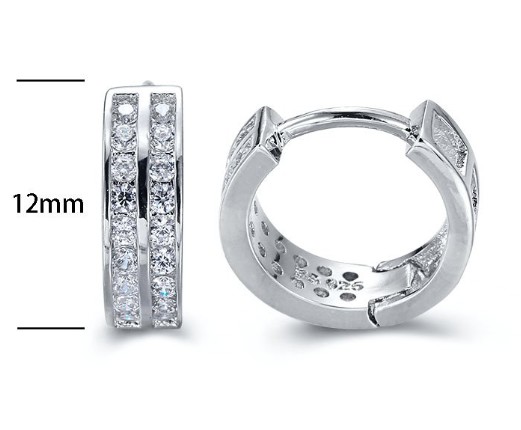 SE15574, Ladies' Moissanite Earring, S925, Rhodium Plated, White, 2.06g