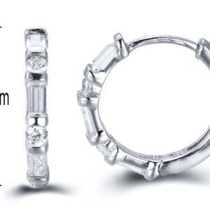 SE15528, Ladies' Moissanite Earring, S925, Rhodium Plated, White, 2.47g