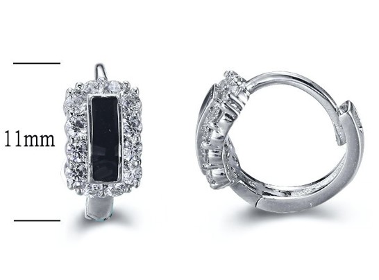 SE15522, Ladies' Moissanite Earring, S925, Rhodium Plated, White, 1.46g