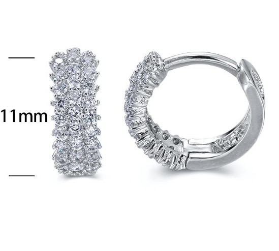 SE15589, Ladies' Moissanite Earring, S925, Rhodium Plated, White, 1.68g