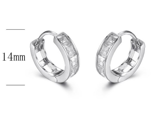 SE15591, Ladies' Moissanite Earring, S925, Rhodium Plated, White, 2.3g