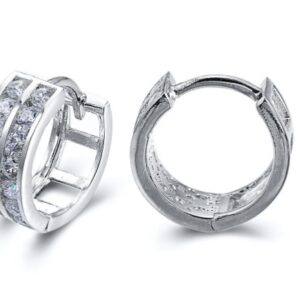 SE15488, Ladies' Moissanite Earring, S925, Rhodium Plated, White, 2.46g