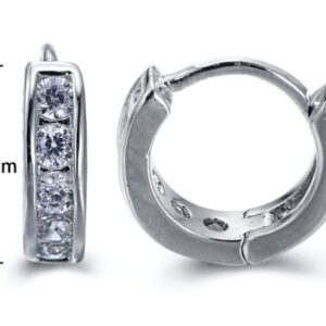 SE15497, Ladies' Moissanite Earring, S925, Rhodium Plated, White, 0.99g