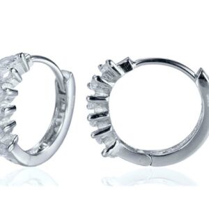SE03617, Ladies' Moissanite Earring, S925, Rhodium Plated, White, 3.1g