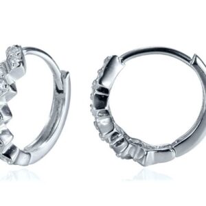 SE02511, Ladies' Moissanite Earring, S925, Rhodium Plated, White, 2.3g