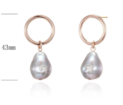 SE10504, Ladies' Moissanite Earring, S925, Rhodium Plated, White, 1.07g