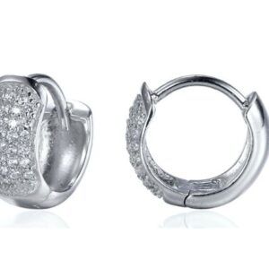 SE07574, Ladies' Moissanite Earring, S925, Rhodium Plated, White, 2.79g