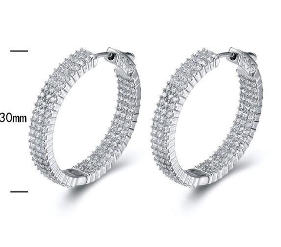 SE20026, Ladies' Moissanite Ring, S925, Rhodium Plated, White, 11.55g