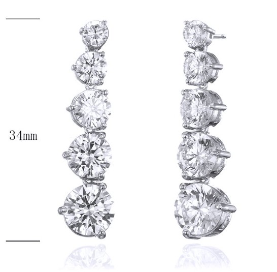 SE27646, Ladies' Moissanite Ring, S925, Rhodium Plated, White, 2.94g