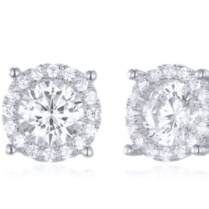 SE23249, Ladies' Moissanite Ring, S925, Rhodium Plated, White, 2g