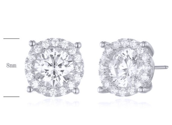 SE23249, Ladies' Moissanite Ring, S925, Rhodium Plated, White, 2g