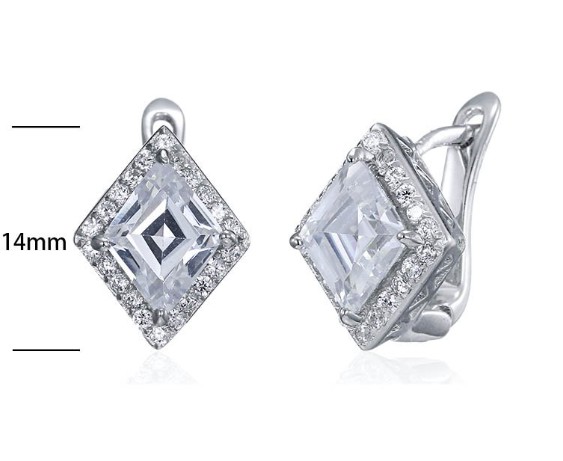 SE09191, Ladies' Moissanite Ring, S925, Rhodium Plated, White, 5g