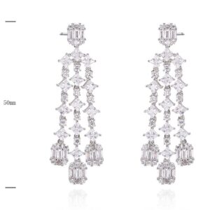SE45314, Ladies' Moissanite Ring, S925, Rhodium Plated, White, 12.39g