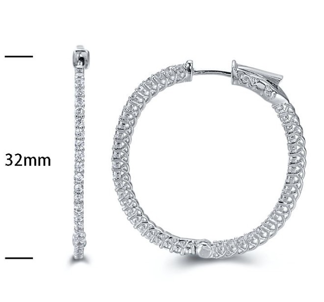 SE14667, Ladies' Moissanite Ring, S925, Rhodium Plated, White, 6.84g