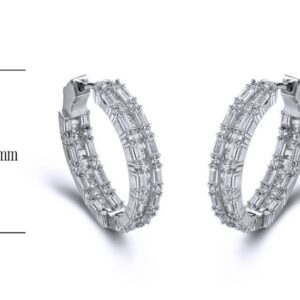 SE24985, Ladies' Moissanite Ring, S925, Rhodium Plated, White, 8.34g
