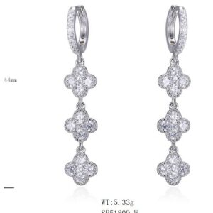 SE51809, Ladies' Moissanite Ring, S925, Rhodium Plated, White, 5.26g