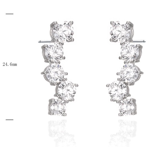 SE44280, Ladies' Moissanite Ring, S925, Rhodium Plated, White, 2.79g