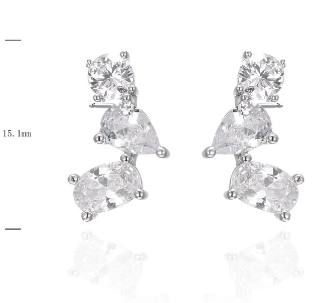 SE44253, Ladies' Moissanite Ring, S925, Rhodium Plated, White, 2.2g