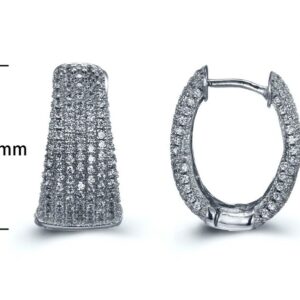 SE11768, Ladies' Moissanite Earring, S925, Rhodium Plated, White, 8.6g