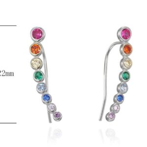 SE26090, Ladies' Moissanite Earring, S925, Rhodium Plated, White, 2.35g
