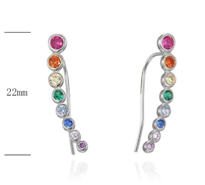SE26090, Ladies' Moissanite Earring, S925, Rhodium Plated, White, 2.35g