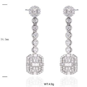 SE45192, Ladies' Moissanite Ring, S925, Rhodium Plated, White, 4.81g