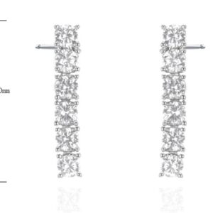 SE42484, Ladies' Moissanite Ring, S925, Rhodium Plated, White, 2.62g