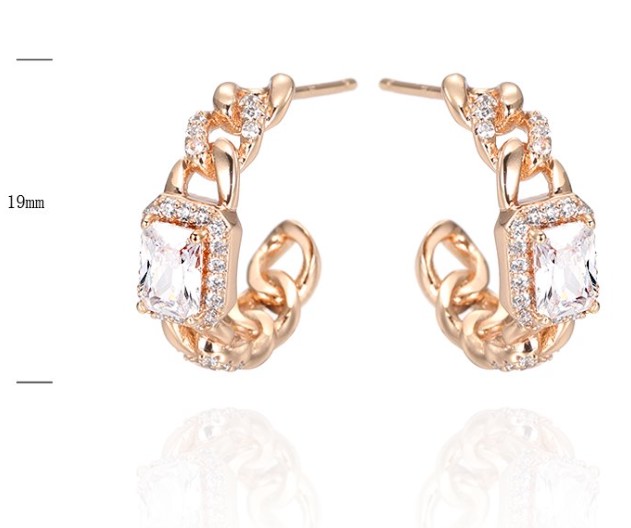 SE38968, Ladies' Moissanite Earring, S925, Rhodium Plated, White, 5.4g