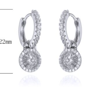 SE29254, Ladies' Moissanite Earring, S925, Rhodium Plated, White, 3.18g