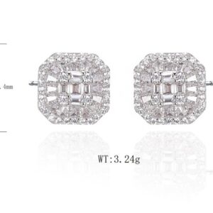 SE46107, Ladies' Moissanite Ring, S925, Rhodium Plated, White, 2.96g