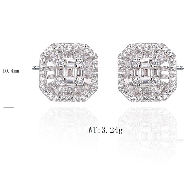 SE46107, Ladies' Moissanite Ring, S925, Rhodium Plated, White, 2.96g
