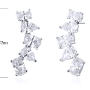 SE31447, Ladies' Moissanite Ring, S925, Rhodium Plated, White, 3.98g