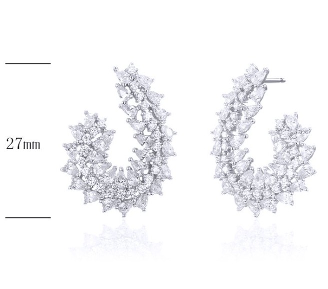 SE22686, Ladies' Moissanite Ring, S925, Rhodium Plated, White, 6.54g