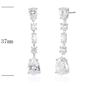 SE21347, Ladies' Moissanite Ring, S925, Rhodium Plated, White, 5.38g