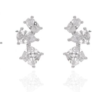 SE44255, Ladies' Moissanite Ring, S925, Rhodium Plated, White, 2.31g