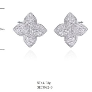 SE53082, Ladies' Moissanite Ring, S925, Rhodium Plated, White, 4.2g
