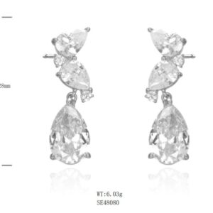 SE48080, Ladies' Moissanite Ring, S925, Rhodium Plated, White, 5.76g