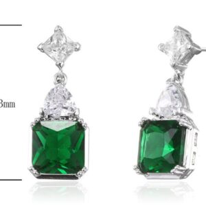 SE25885, Ladies' Moissanite Earring, S925, Rhodium Plated, White, 4.65g