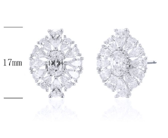 SE22217, Ladies' Moissanite Ring, S925, Rhodium Plated, White, 3.79g
