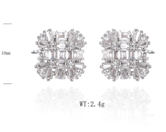 SE46111, Ladies' Moissanite Ring, S925, Rhodium Plated, White, 2.42g