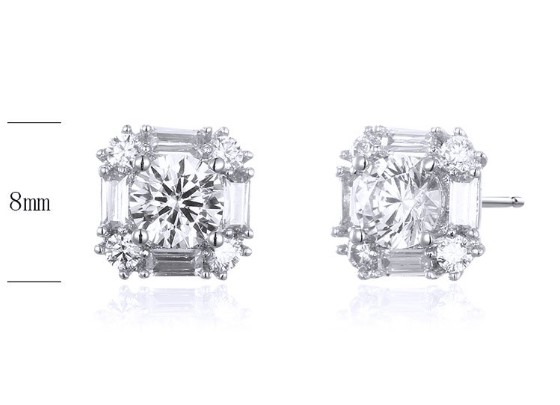 SE24912, Ladies' Moissanite Ring, S925, Rhodium Plated, White, 2.01g
