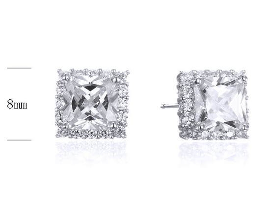 SE26021, Ladies' Moissanite Ring, S925, Rhodium Plated, White, 2.37g