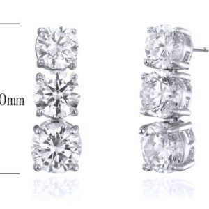 SE27029, Ladies' Moissanite Ring, S925, Rhodium Plated, White, 4.79g